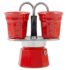 Bialetti Espressokocher Set Mini Express rot + 2 Espressobecher